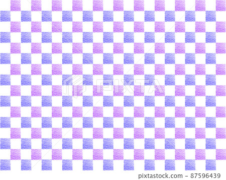 Checkered pattern drawn in two colors of crayon Blue purple / purple Horizontal Other colors available Checkered pattern drawn in two colors of crayon Blue purple / purple Horizontal Other colors available 87596439