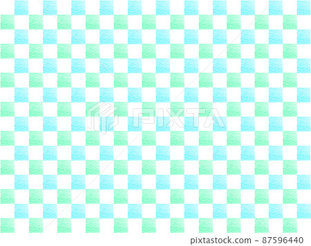 Checkered pattern drawn in two colors of crayon Blue-green / light blue Horizontal Other colors available Checkered pattern drawn in two colors of crayon Blue-green / light blue Horizontal Other colors available 87596440