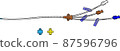 Illustration of central venous catheter (triple lumen) 87596796