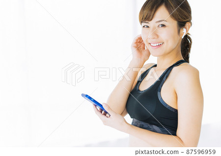 Fitness smartphone sports gym exercise Fitness smartphone sports gym exercise 87596959