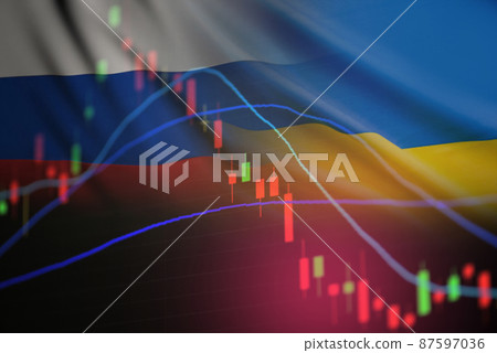 War Russia and the US in Ukraine and the Middle East. Ukraine crisis Ukraine and Russia military conflict Stock market exchange loss trading graph analysis investment business graph charts financial War Russia and the US in Ukraine and the Middle East. Ukraine crisis Ukraine and Russia military conflict Stock market exchange loss trading graph analysis investment business graph charts financial 87597036