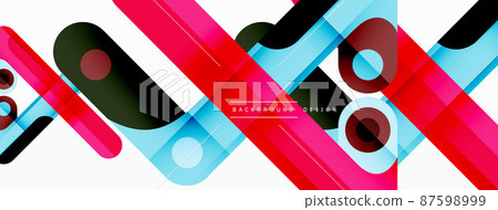 Lines geometric creative abstract background. Bright color line composition for wallpaper, banner, background or landing 87598999
