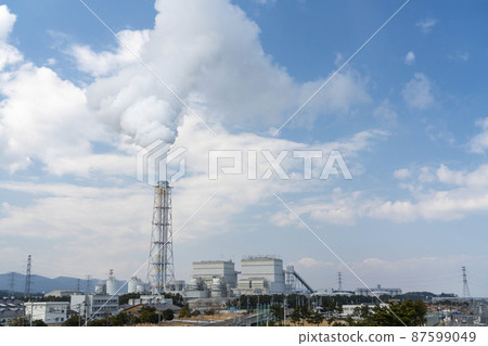Blue sky and Shinchi power plant Shinchi Town, Fukushima Prefecture Blue sky and Shinchi power plant Shinchi Town, Fukushima Prefecture 87599049