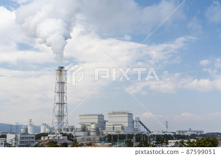 Blue sky and Shinchi power plant Shinchi Town, Fukushima Prefecture Blue sky and Shinchi power plant Shinchi Town, Fukushima Prefecture 87599051