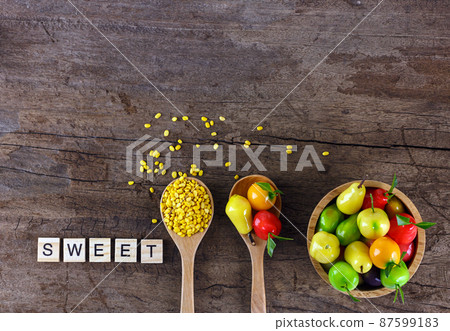 Thai dessert - Fruit Shaped Mung Beans Thai dessert - Fruit Shaped Mung Beans 87599183