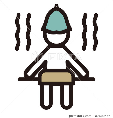 Male sitting in the sauna_color icon 87600356