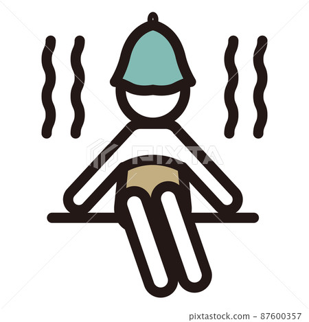 Woman sitting in the sauna_color icon 87600357