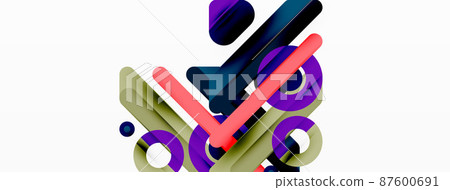 Creative geometric wallpaper. Minimal lines and circles background Creative geometric wallpaper. Minimal lines and circles background 87600691