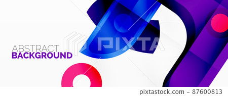 Minimalist geometric abstract background. Lines, circles with shadow effects composition wallpaper design Minimalist geometric abstract background. Lines, circles with shadow effects composition wallpaper design 87600813