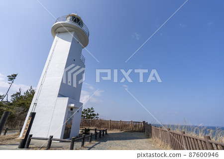 Blue Sky and Unoozaki Lighthouse Soma City, Fukushima Prefecture 87600946