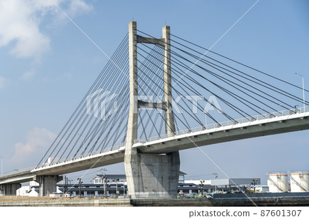Blue Sky and Matsukawaura Ohashi, Soma City, Fukushima Prefecture 87601307
