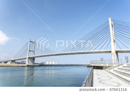 福島縣相馬市藍天和松川浦大橋 福島縣相馬市藍天和松川浦大橋 87601316
