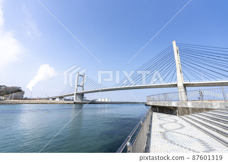 Blue Sky and Matsukawaura Ohashi, Soma City, Fukushima Prefecture 87601319