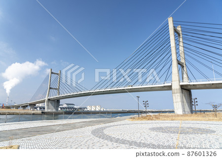 福島縣相馬市藍天和松川浦大橋 福島縣相馬市藍天和松川浦大橋 87601326