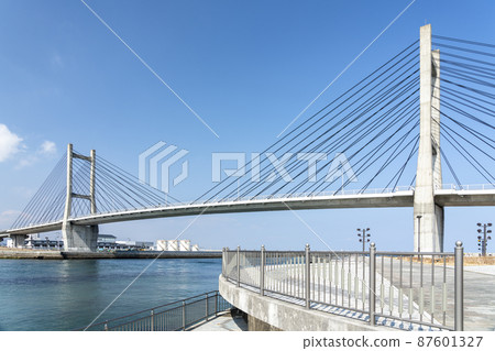福島縣相馬市藍天和松川浦大橋 福島縣相馬市藍天和松川浦大橋 87601327
