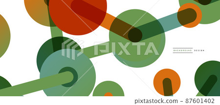 Line points connections geometric abstract background. Circles connected by lines. Trendy techno business template for wallpaper, banner, background or landing 87601402