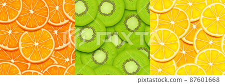Fruit slice game seamless textures for game, set Fruit slice game seamless textures for game, set 87601668