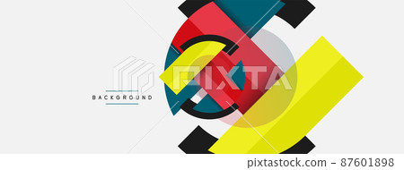 Round geometric shapes lines and circles. Vector template for wallpaper banner background or landing page 87601898