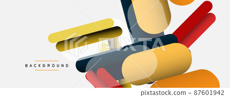 Abstract background. Round shapes, lines compositions on grey backdrop. Vector illustration for wallpaper banner background or landing page Abstract background. Round shapes, lines compositions on grey backdrop. Vector illustration for wallpaper banner background or landing page 87601942