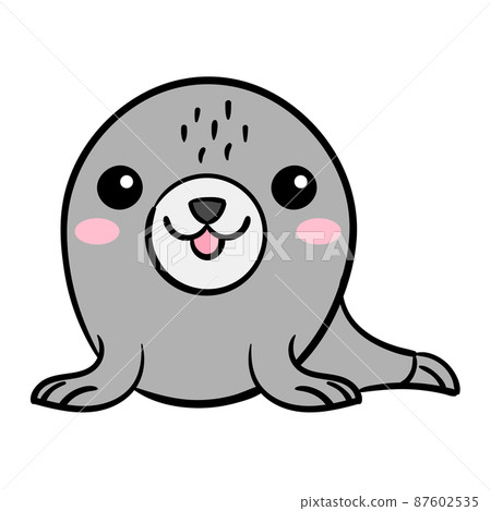 Baby Seal Cartoon isolated seal vector illustration 87602535