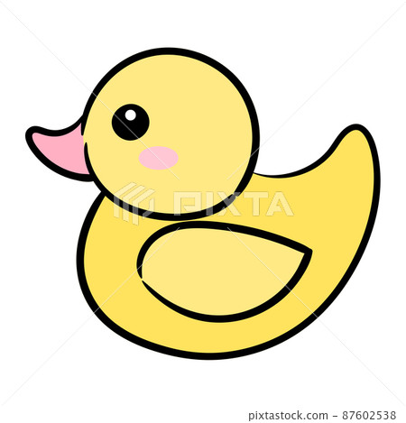 Cute duck cartoon vector illustration. Little yellow Rubber duck icon. Cute duck cartoon vector illustration. Little yellow Rubber duck icon. 87602538
