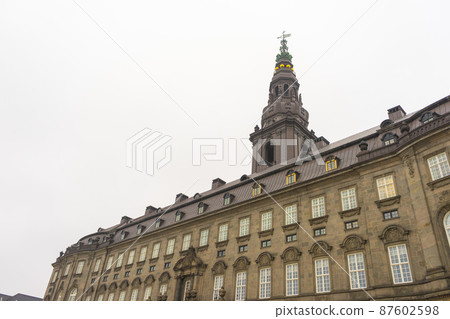 tower of Christiansborg Palace in winter time in Copenhagen, Denmark. tower of Christiansborg Palace in winter time in Copenhagen, Denmark. 87602598