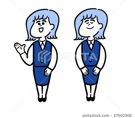 A woman who guides you in uniform 87602906