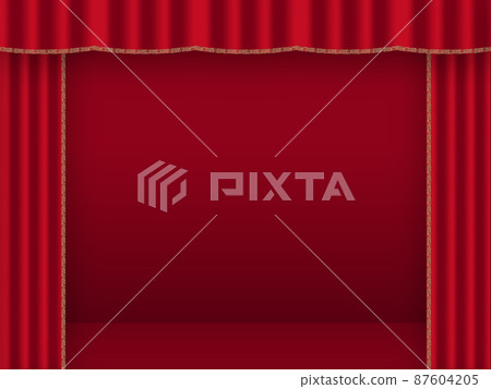 A red curtain stage with a curtain that you want to use as a ranking background 87604205