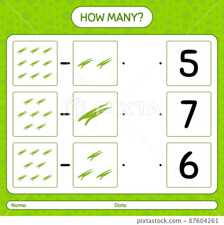 How many counting game with green bean. worksheet for preschool kids, kids activity sheet, printable worksheet How many counting game with green bean. worksheet for preschool kids, kids activity sheet, printable worksheet 87604261