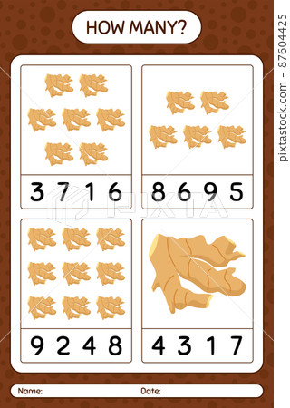 How many counting game with ginger. worksheet for preschool kids, kids activity sheet, printable worksheet How many counting game with ginger. worksheet for preschool kids, kids activity sheet, printable worksheet 87604425