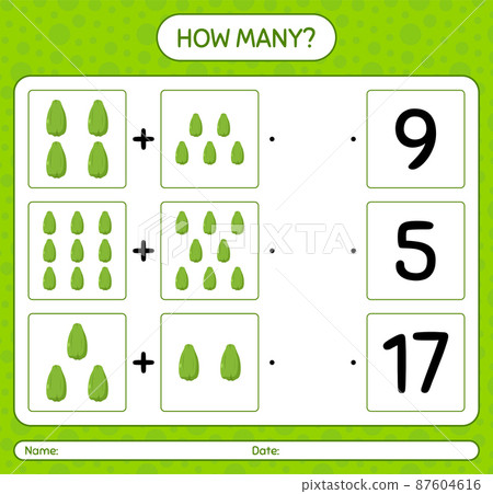 How many counting game with chayote. worksheet for preschool kids, kids activity sheet, printable worksheet How many counting game with chayote. worksheet for preschool kids, kids activity sheet, printable worksheet 87604616