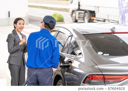 Soaring gasoline prices Surprising business woman gas station Soaring gasoline prices Surprising business woman gas station 87604928