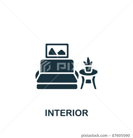 Interior icon. Monochrome simple Interior icon for templates, web design and infographics Interior icon. Monochrome simple Interior icon for templates, web design and infographics 87605090