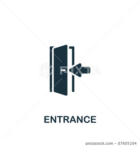 Entrance icon. Monochrome simple Entrance icon for templates, web design and infographics 87605104