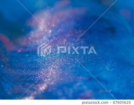 Paints blend. Abstract background design. Blue purple pink inks mix 87605620