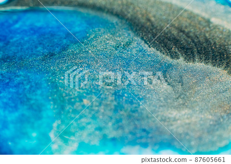 Paints blend. Abstract background design. Blue inks mix 87605661