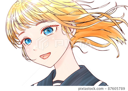 Sideways female student color illustration,... - Stock Illustration ...