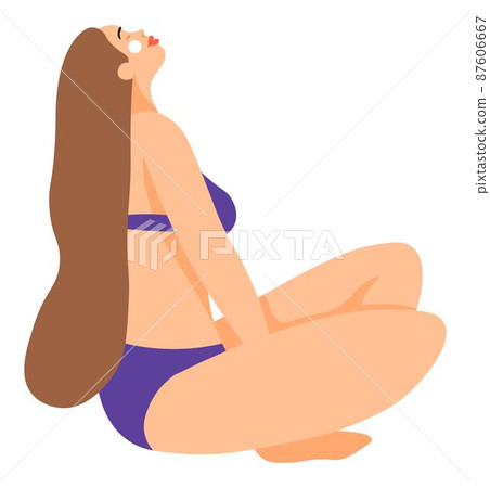 Female character in swimming suit resting vector Female character in swimming suit resting vector 87606667
