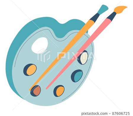 Artist palette for mixing colors, drawing hobby Artist palette for mixing colors, drawing hobby 87606725