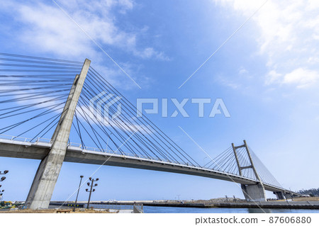 福島縣相馬市藍天和松川浦大橋 87606880