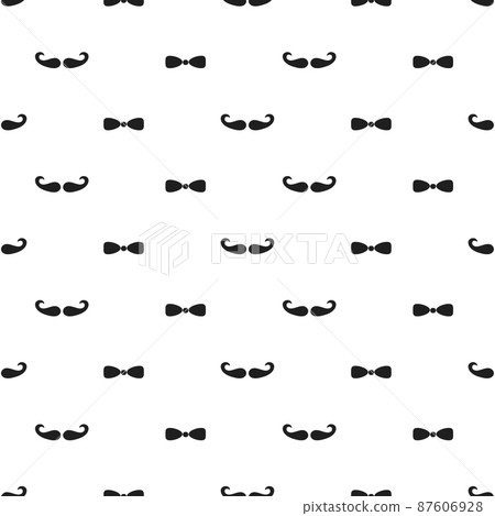 Black bow tie and mustache icon seamless... - Stock Illustration ...