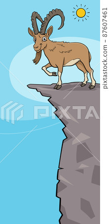 cartoon ibex comic animal character on the mountain cartoon ibex comic animal character on the mountain 87607461