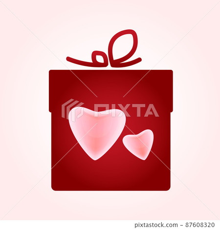 Valentine's day concept illustration with gift box with hearts. Eps10 vector illustration Valentine's day concept illustration with gift box with hearts. Eps10 vector illustration 87608320