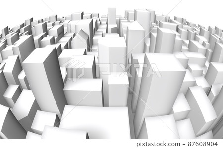 3D image of abstract cityscape (fisheye lens) 3D image of abstract cityscape (fisheye lens) 87608904