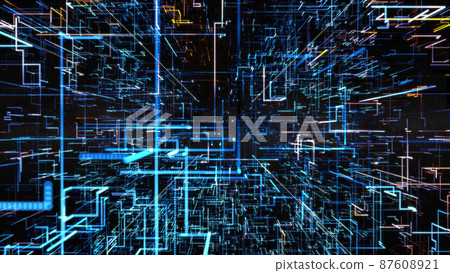 Abstract glowing structure of lines - Stock Illustration [87608921] - PIXTA