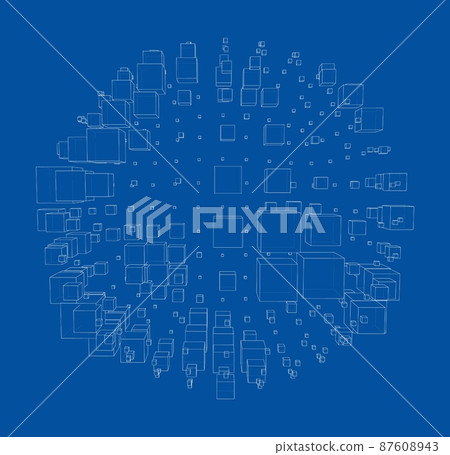 Vector abstract sphere background 87608943