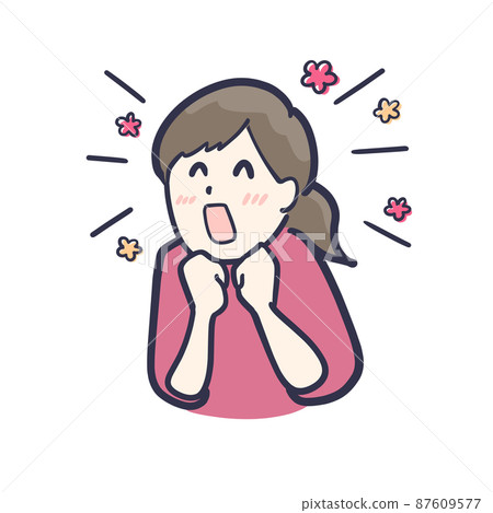 Illustration of an excited woman 87609577