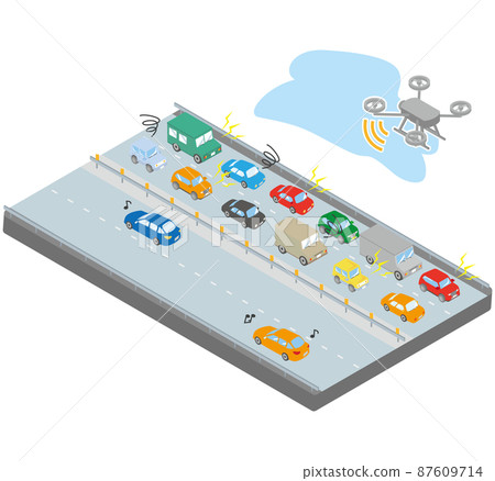 無人機檢查高速公路擁堵原因 87609714