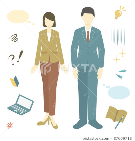 一組重新學習以提高技能的男女成人學生 87609718