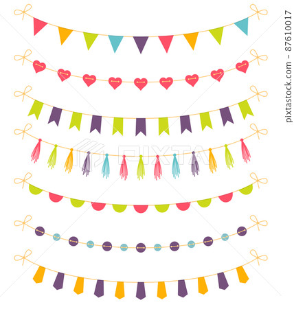 Set of colorful garlands, vector illustration Set of colorful garlands, vector illustration 87610017